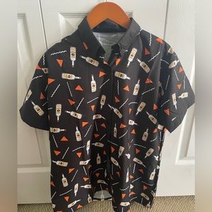 90s style tito’s vodka bowling shirt